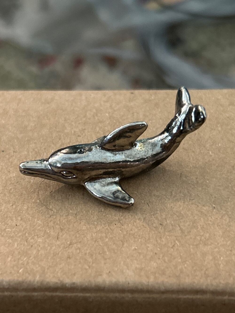 Pewter Dolphin 1 inch long